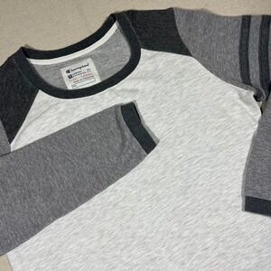 Champion Kids Large Gray Heather Raglan Long‎ Sleeve Sweatshirt Top